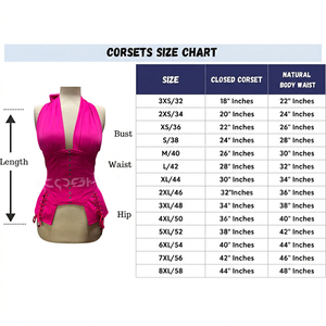 Hot Pink Halter Neck Spandex Overbust Steel Boned Corset Deep Plunge Waist Training Fashion Party Clubwear Corset Manufacturer - Product Image 4