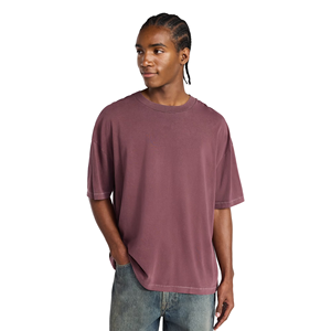 T-shirt à manches courtes pour homme, 280 GSM, col rond, coupe ample, couleur unie, style décontracté, 100% coton biologique, t-shirt écologique - Product Image 5