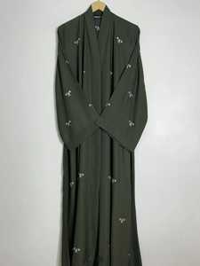 Abaya longue en georgette pour femme, vêtement musulman traditionnel, col en V, manches longues, robe islamique modeste pour la prière, toutes saisons - Product Image 4