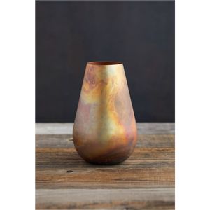 Florero de Metal Hecho a Mano con Acabado Patinado Vintage, Decoración de Mesa, Macetero Decorativo de Lujo para el Hogar, Centro de Mesa para Sala de Estar u Oficina - Product Image 4