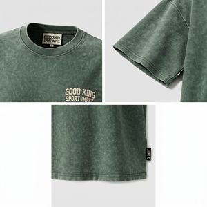 T-shirt surdimensionné personnalisé pour homme, coupe décontractée, en coton délavé, avec logo brodé, style streetwear, fabrication OEM/ODM, marque privée - Product Image 4