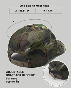 Camouflage Mesh Trucker <b>Cap</b> Adjustable 6-Panel Hat Unisex Outdoor Casual Spring Summer Breathable Waterproof - Product Image 4