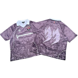 เสื้อฟุตบอลสีชมพูสำหรับผู้ชาย Bendecido แขนสั้น พิมพ์ลายแบบ Sublimated ระบายอากาศได้ดี ทรงปกติ คอปกพับได้ เสื้อผ้าสำหรับผู้ใหญ่ - Product Image 4