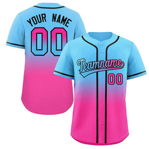 Custom Baseball Jersey Orange Blue Gradient Sublimated Print Short Sleeve Unisex Moisture Wicking Adult Regular Fit - Product Image 3