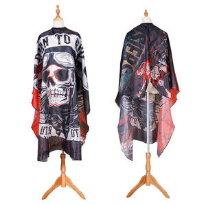 Capa Profesional de Peluquería con Estampado de Calavera, Capa de Barbero de Poliéster Resistente al Agua para Uso en Salón - Product Image 3