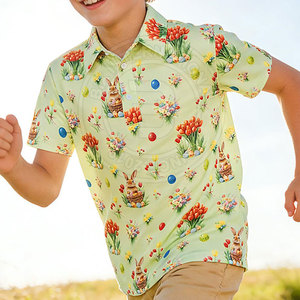 Vêtements de sport pour jeunes golfeurs, polos de golf pour jeunes joueurs, tissu respirant en maille, entraînement sur le parcours de golf, rassemblement de clubs - Product Image 2
