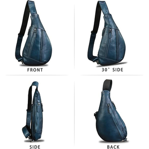 Bolso Bandolera de Cuero Impermeable, Convertible, con Correa de Cadena Desmontable, Bolso de Mano, para Senderismo al Aire Libre, Versátil, de Moda, para el Día y la Noche - Product Image 5