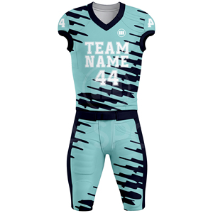 High Quality Custom American Football Uniform Set Half Jersey Pants Sublimated Design Breathable Eco-Friendly Fabric Team Wear - Product Image 2