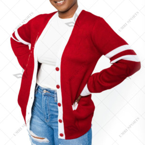Custom DST Sorority |delta| Acrylic Knitted Women's Varsity Greek Cardigan Embroidery Logo Front <b>Covered</b> <b>Button</b> Long - Product Image 2