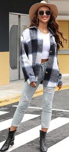 Womens Corduroy Shacket Button <b>Down</b> Shirts Boyfriend Long Sleeve Oversized Tops Jacket - Product Image 4