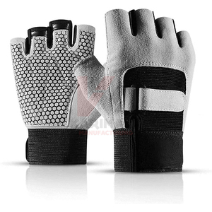 Unisex <b>Half</b> Finger PU Leather Fitness Gloves Non <b>Slip</b> Adjustable Wrist Strap Gym Workout Training Grip Gloves training grip - Product Image 5