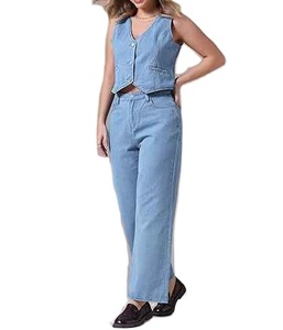 Top en jean pour femme, élégant, chic, moderne, respirant, durable, tissu doux, tendance, confortable, à la mode, unique - Product Image 3