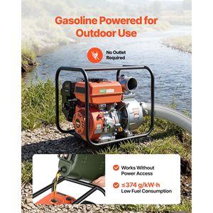 Pompa per Trasferimento Acque Reflue a Benzina 422 GPM 8.3HP con Motore Portatile e Tubo di Scarico da 25 Piedi per Irrigazione Agricola - Product Image 4