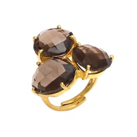 Bague Classique Homme en Argent Sterling 925 Plaqué Or, Ornée d'une Pierre Naturelle de Quartz Hydro Facetté Qualité 3A, Style Vintage pour Fête