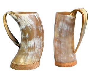 Authentic 100% Polished Buffalo Horn Tankard Viking Style Animal Themed Nautical Eco-Friendly <b>Large</b> Capacity Beer Drinking <b>Mug</b> - Product Image 6