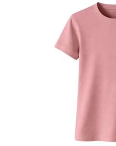 Camiseta Básica de Cuello Redondo para Mujer, Color Rosa Polvoriento, Personalizada por el Fabricante, Manga Corta, Algodón, Informal, Lisa, Ropa de Calle de Verano, con Logotipo Personalizado - Product Image 3