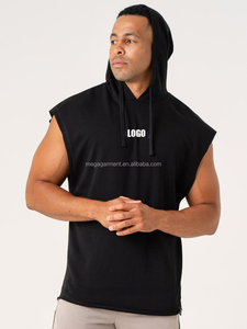 Factory OEM Sleeveless Hoodies Pullover Sports Sweatshirts Plus Size Men's Hoodies Sleeveless Hoodie for Men Tank <b>Top</b> for Men - Product Image 3