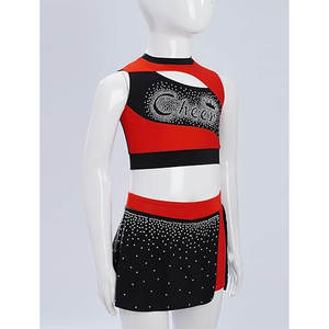 Conjunto de Uniforme Escolar de 2 Piezas para Niñas, Top Corto Brillante sin Mangas con Falda Plisada, Disfraz de Animadora - Product Image 2