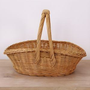 Panier en rotin avec poignée, prix le plus bas, accessoire de rangement haut de gamme, nouveauté, panier à fleurs - Product Image 3