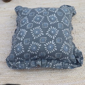 Vintage Indian Hand Block Printed Cotton Frill Bohemian <b>Square</b> Cushion Covers for Home Hotel Eco-Friendly Machine Washable - Product Image 5