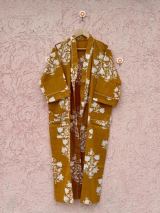 Floral Printed Cotton <b>Kimono</b> Robe Full Length Soft Indian Style Spring Summer Dress Comfortable Resort Beach Wear <b>Women</b> - Product Image 4
