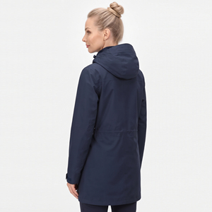 Vestes coupe-vent pour femmes avec logo personnalisé imprimé, 100% nylon, séchage rapide, à capuche, longues, légères, imperméables, manteaux de pluie pour femmes - Product Image 4