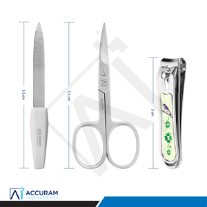 OEM ODM 3 PCS Baby Nail Care <b>Kit</b> Stainless Steel Nail Clipper Scissors Grooming Set CE ISO - Product Image 5