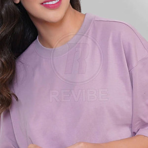 T-shirt en toile décontracté pour femme, coupe ample, 100 % coton respirant, impression de logo personnalisée, idéal pour la vente en ligne – Meilleures ventes - Product Image 5