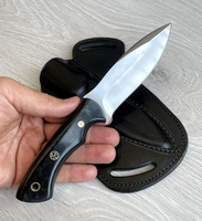 Couteau de chasse droit de 8 pouces en acier inoxydable de qualité industrielle, lame pleine longueur, pointe tombante, manche en bois