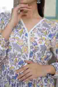 Vestido de algodón indio hecho a mano con estampado Floral, ropa de fiesta larga y elegante para mujer, dulce verano, regalo de novia, tela de cintura Natural - Product Image 5