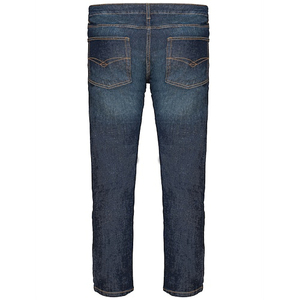 Jean droit en denim bleu pour homme, style streetwear unisexe, coupe oversize et jambe large, respirant, OEM - Product Image 2
