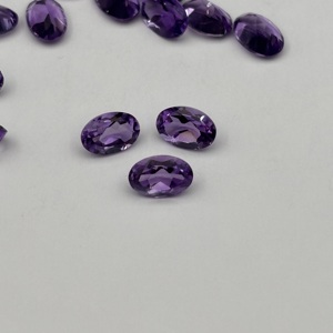 Ametyste africaine naturelle (qualité A) taille ovale 6x4mm, pierre précieuse polie en vrac - Product Image 3