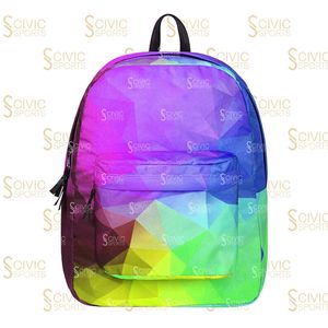Geometric Pattern Polyester <b>Backpack</b> with Zipper Closure Unisex Softback <b>Daily</b> Use 20-35L Capacity - Product Image 1