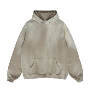 Veste à capuche 100% coton, imprimée sur mesure, avec poche, fermeture éclair sur le devant, unisexe, décontractée, pour l'été, coupe classique, couleur unie - Product Image 1