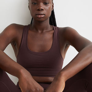 Soutien-gorge de sport respirant de qualité supérieure pour femmes, maintien élevé, logo personnalisé, sans couture, en Spandex/Nylon, pour la gym, l'entraînement, la course et le yoga - Product Image 3