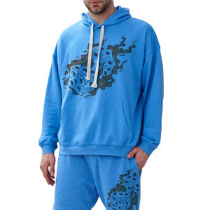 Conjunto Deportivo Personalizado de Felpa Francesa para Hombre, Corte Ajustado, con Logotipo Estampado, Sudadera con Capucha y Pantalones Cortos, para Invierno, Tallas Grandes - Product Image 1