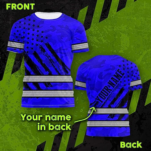 Trend Street O Collar <b>Top</b> Quality Camouflage Sublimation Print Crop <b>Top</b> Wholesale Customized Safety T-Shirts - Product Image 5