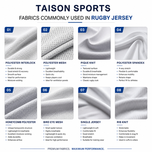 เสื้อรักบี้พรีเมียม 260 GSM โพลีเอสเตอร์ผสมสแปนเด็กซ์ สีชมพู กรมท่า ขาว แผ่นผ้าพิมพ์ลายแบบ Sublimation โลโก้สั่งทำได้ รับผลิตแบบ OEM ODM - Product Image 2
