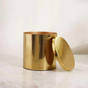Portavelas de Cobre Redondo, Farol Metálico para Velas con Orificios Perforados, Organizador de Escritorio, Ideal para Decoración de Mesa y Hogar - Product Image 5