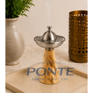 Quemador de incienso árabe Bakhoor con acabado dorado, hecho a mano, para decoración del hogar, incensario de metal Mubkhar. - Product Image 2