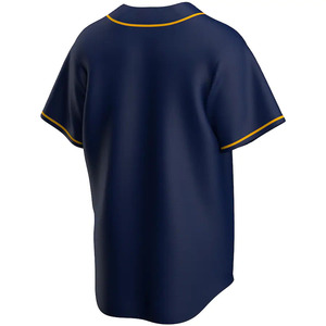 Maillot de baseball personnalisé avec logo, manches courtes pour homme, fermeture boutonnée, broderie, tissu respirant. - Product Image 3