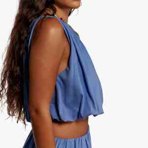 New 2 Piece <b>Bubble</b> Skirt Set Women's Summer Clothes Sleeveless Bow Crop <b>Top</b> And <b>Bubble</b> Skirt Two Piece Set Outfits For Women - Product Image 3