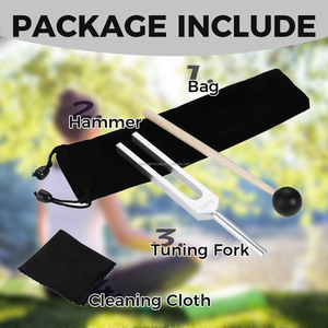 528Hz Manual Tuning Fork with <b>Silicone</b> Hammer & Cleaning Cloth | Stress Relief & Sound Healing Meditation <b>Tool</b> - Product Image 5