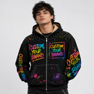 Unisex Oversized Travel <b>Jumper</b> Hoodie 380GSM Cotton <b>Fleece</b> Hidden Pocket Drawstring Hood Casual Loungewear Airport Sweatsuits - Product Image 5