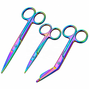 MJW Surgical Nursing Scissors Set <b>3</b> Pcs Rainbow Titanium Coated Stainless Steel Iridescent Finish Reusable Hospitals Clinics Use - Product Image 3