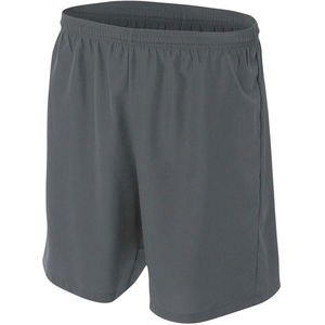 Pantalones Cortos Deportivos para Hombre, Color Rojo Sólido, con Franja Lateral Delantera, Secado Rápido, Cintura Elástica, Corte Medio, Tejido Ecológico - Product Image 2