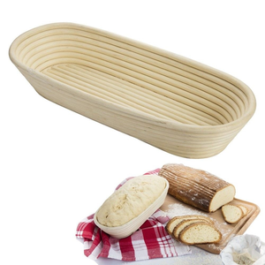 Banneton de pan de 25/30 pulgadas de forma larga con forro de tela Cesta de fermentación de prueba de masa fermentada Cestas de pan de ratán - Product Image 4