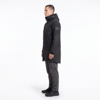 Parka technique imperméable en nylon pour homme avec fermeture éclair asymétrique et capuche, veste de pluie technique d'extérieur, fabricant OEM