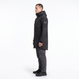 Parka technique imperméable en nylon pour homme avec fermeture éclair asymétrique et capuche, veste de pluie technique d'extérieur, fabricant OEM - Product Image 3