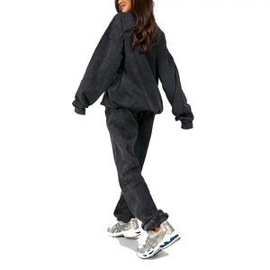 Conjunto Deportivo Personalizado para Mujer, con Sudadera y Pantalones Jogger Transpirables, Lavado al Ácido, con Servicio OEM de Calidad - Product Image 4